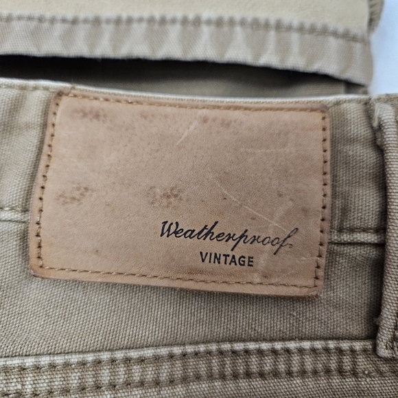 Weatherproof Vintage Tan Canvas Fleece Lined Pants Workwear Size 38x34‎ Men's H5 - Picture 6 of 12